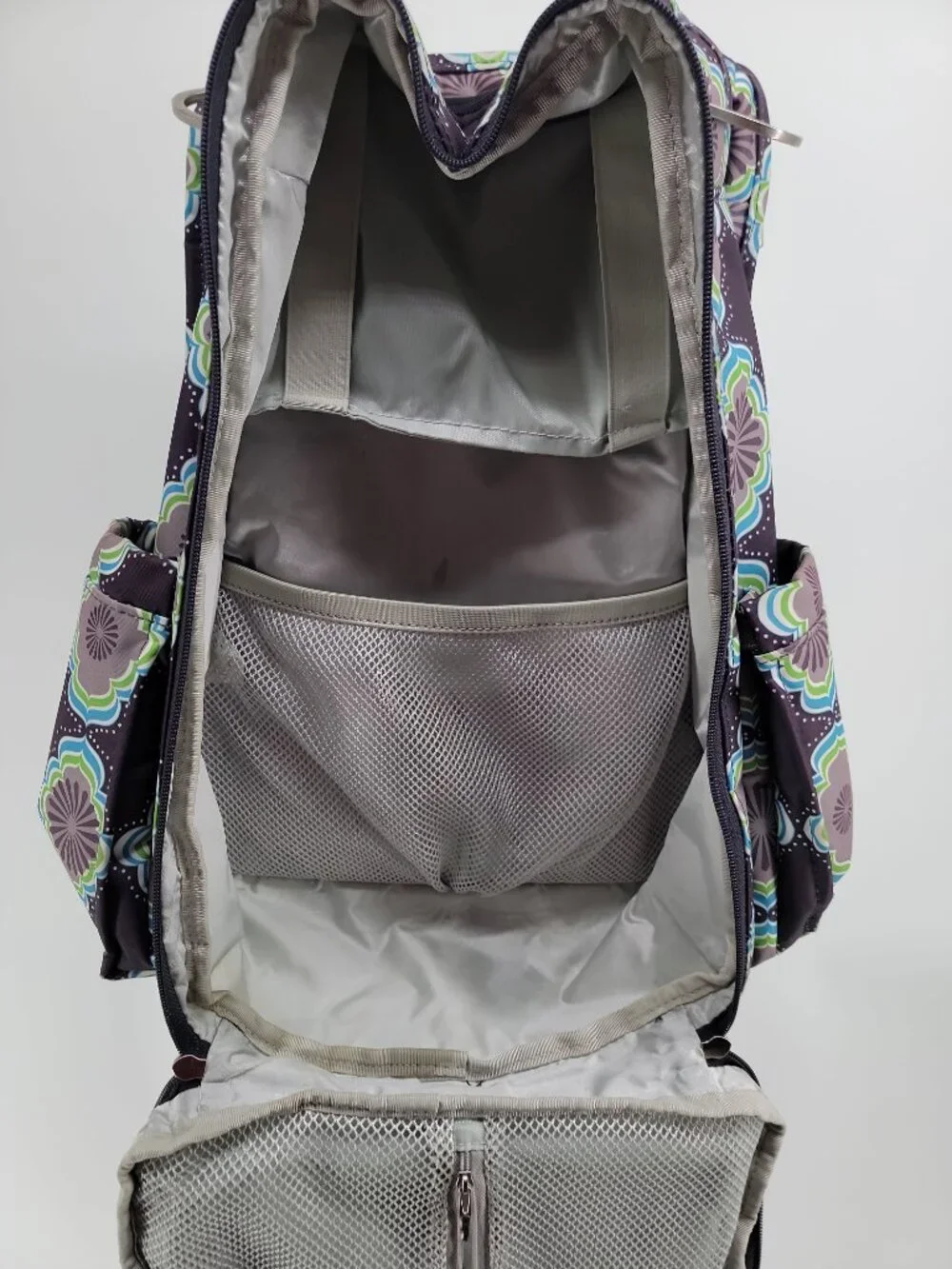 JuJuBe Be Right Back Diaper Bag Backpack Whimsical Whisper Changing Pad